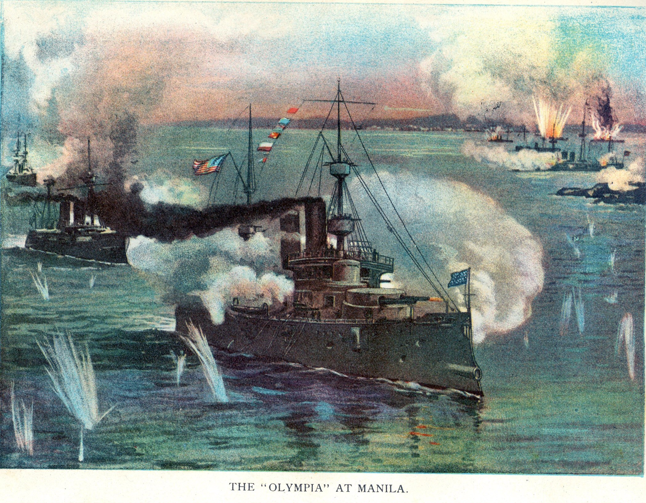 USS Olympia during Battle of Manila in Spanish American War